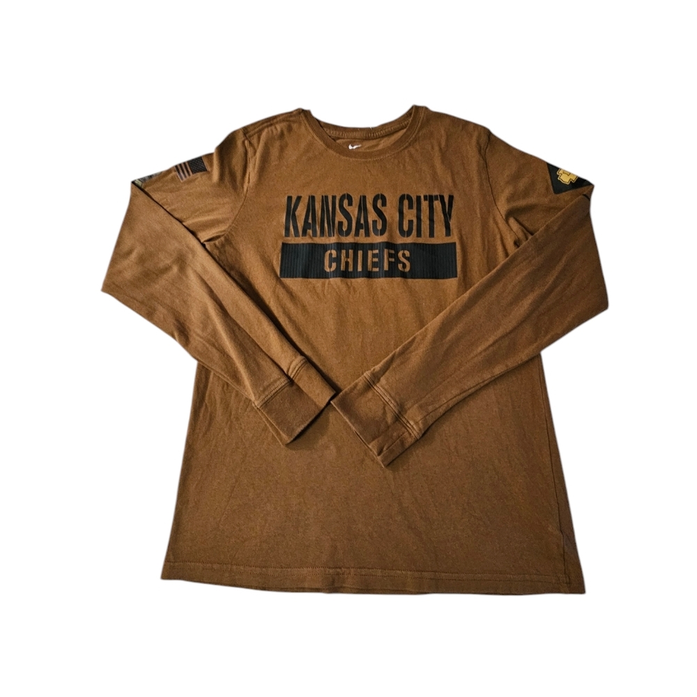 Nike Kansas City Chiefs Long Sleeve Shirt Salute To Service Yourh Size XL 18/20